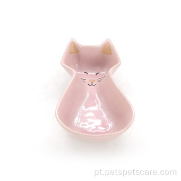 Tigela de alimentação para animais de estimação de gato tigela de gentile de cerâmica rosa